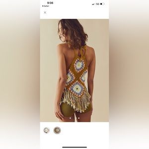 Free people Summer of Love crochet halter top